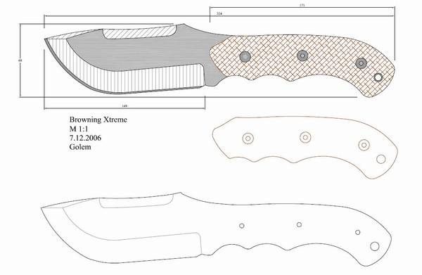 чертеж массивного ножа
